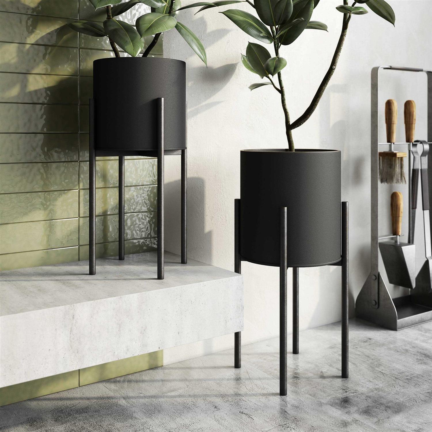 Aspire Home Accents Jaxon Modern Black Planters