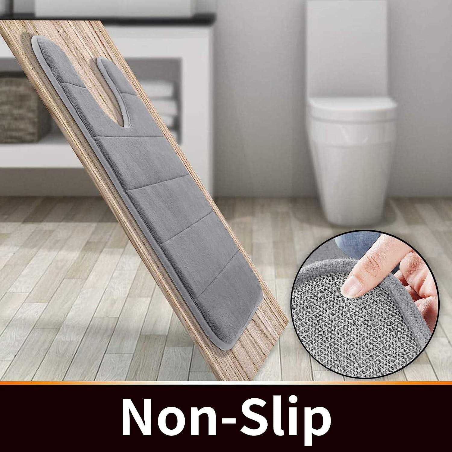 Yimobra Toilet Bath Mat U-Shaped Contour Bathroom Soft and Comfortable