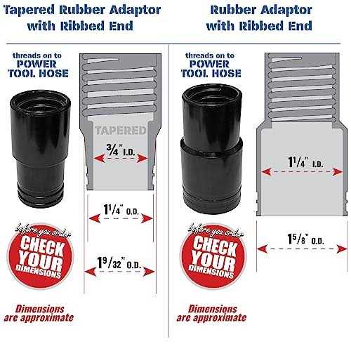 10 Foot Long Dust Collection Power Tool Hose Kit with 5 Fittings/Attachments for Multiple Types/Brands of Power Tools and Work Shop Vacuums