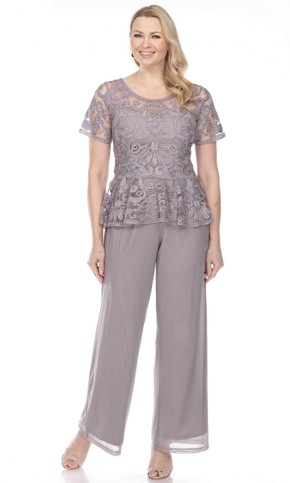 Peplum Short Sleeve Top W/ Special Occasion Pants Set