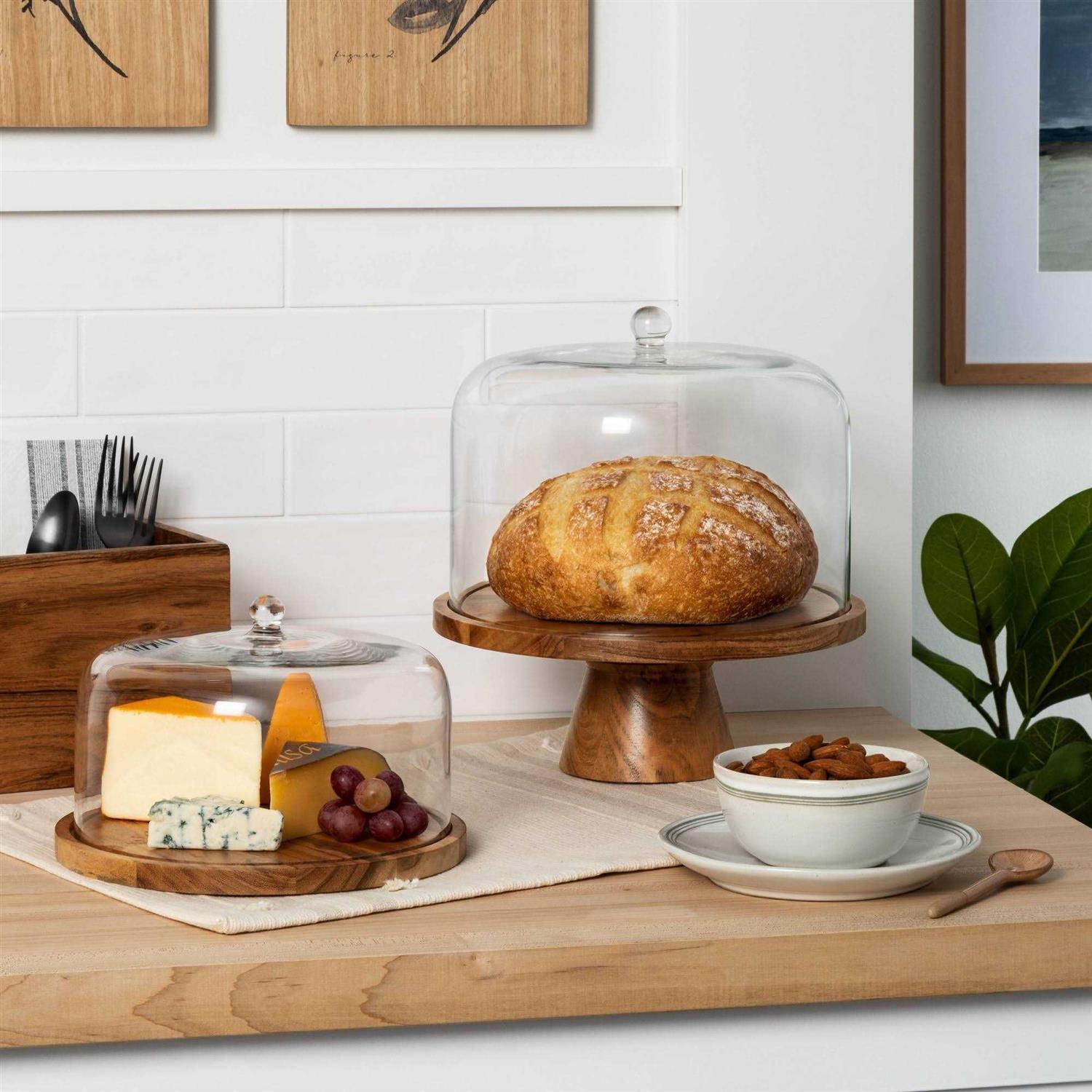 Wood & Glass Cake Storage Hearth & Hand with Magnolia