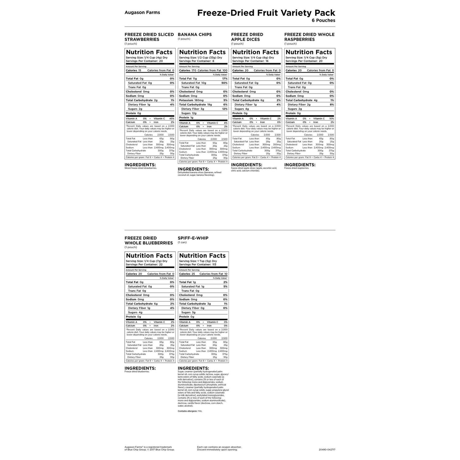 Augason Farms Freeze Dried & Dehydrated Fruit Variety Pail