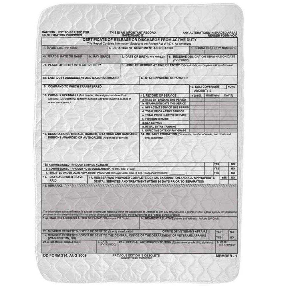 Medals Of America Est. 1976 Dd-214 Woobie Blanket Military Poncho Liner