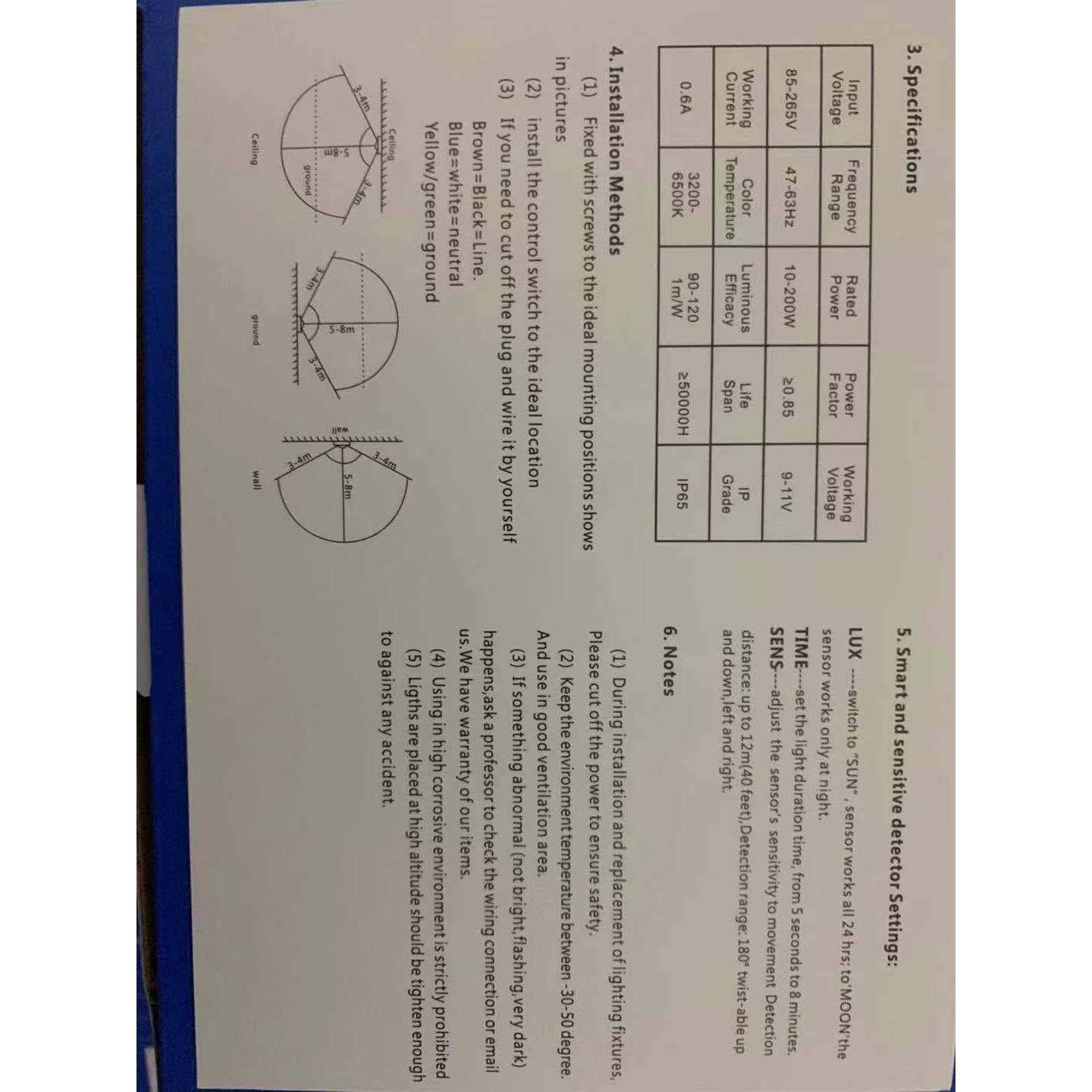 Z Motion Sensor Flood Lights Outdoor,10W Induction LED Lamp IP65 Waterproof Spotlight,6500K LED Sensor Light,Security Light with US 3-Plug