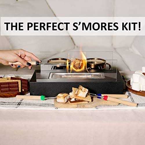 ROZATO Tabletop Fire Pit with Smores Maker Kit Portable