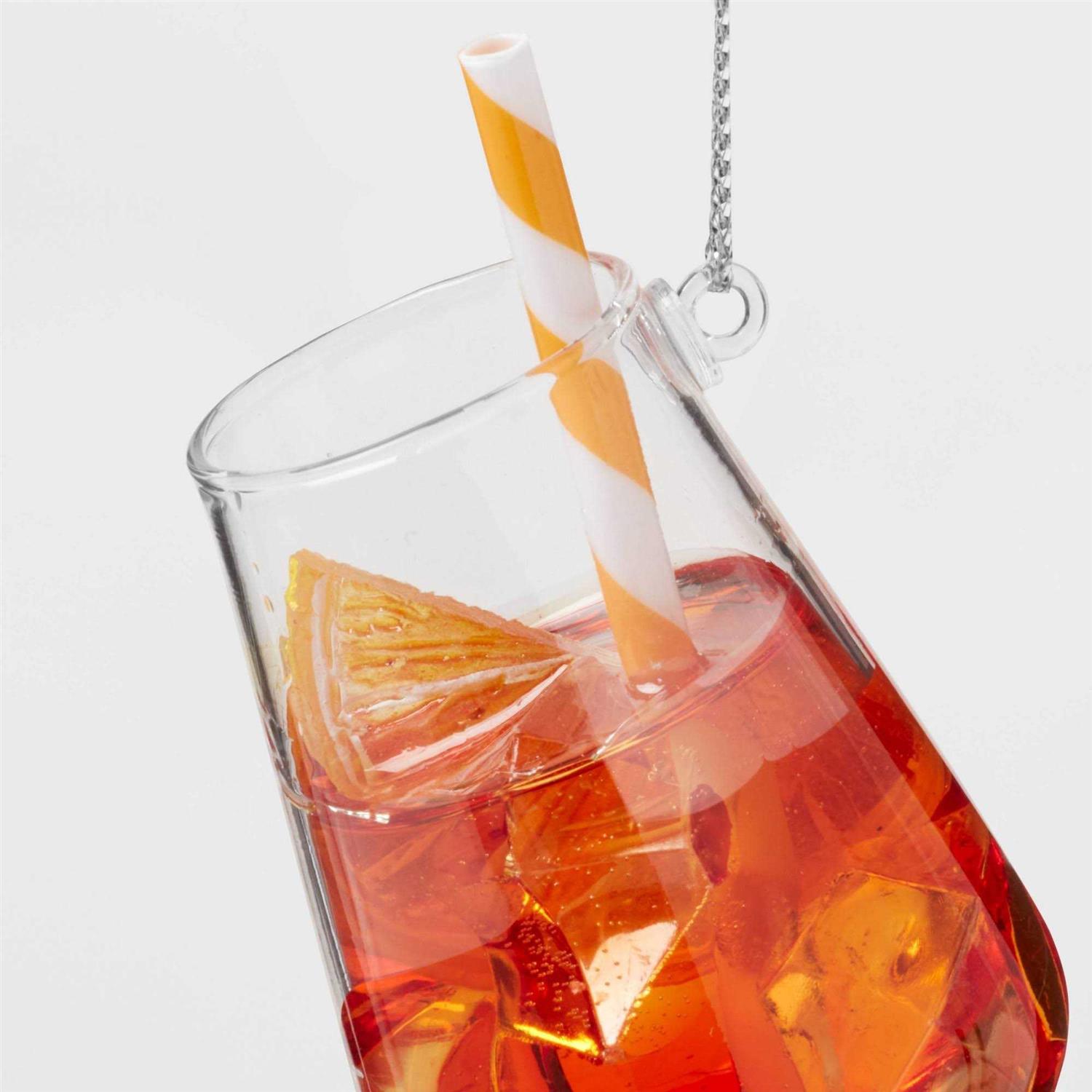 Wondershop Glass Spritz Cocktail Christmas Tree Ornament Orange