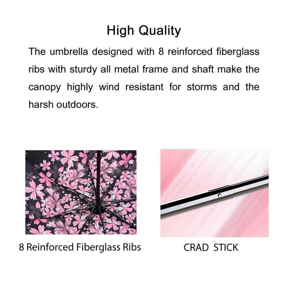 LLanxiry Umbrella Small Compact Travel Umbrellas for Rain Mini Folding Portable Windproof Umbrella for Man/women