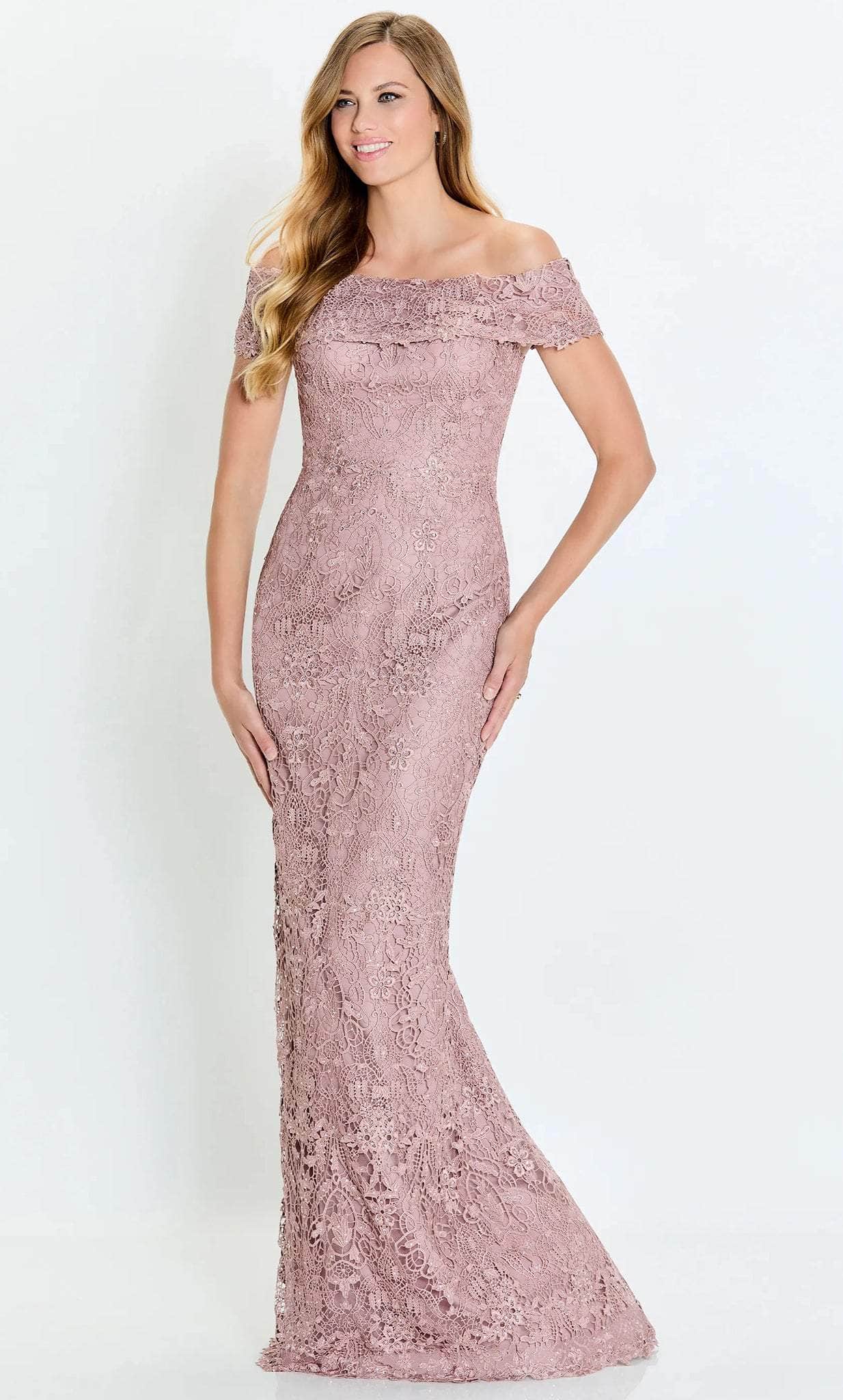 Off Shoulder Lace Mother of the Bride Dress
