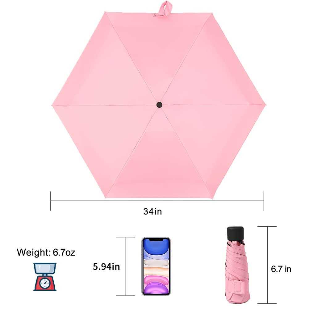 GAOYAING Upgraded Compact Travel Umbrella Sun&Rain Lightweight Small And Compact Suit for Pocket Purple