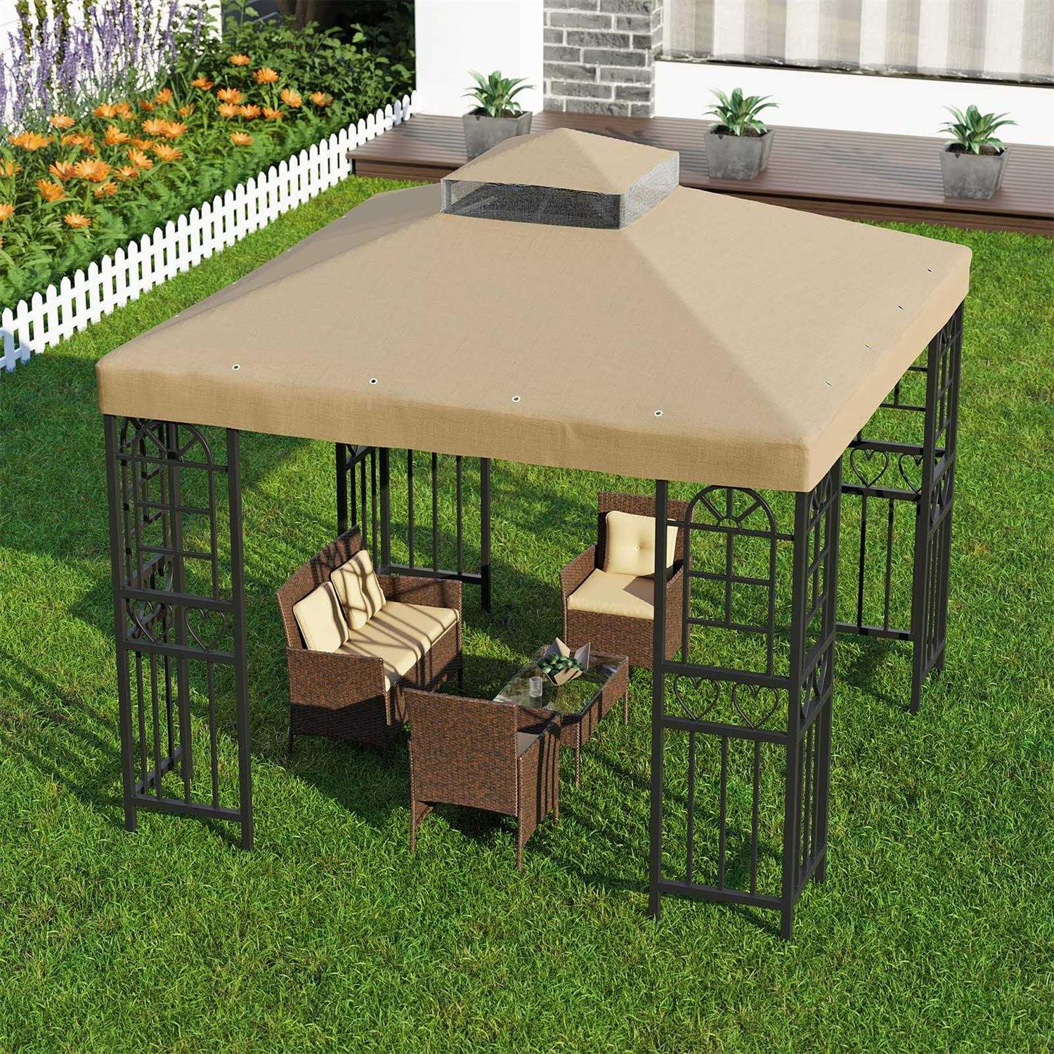 Big Lighting Deals 10′ X Gazebo Canopy Top Replacement Double Tier Patio Cover