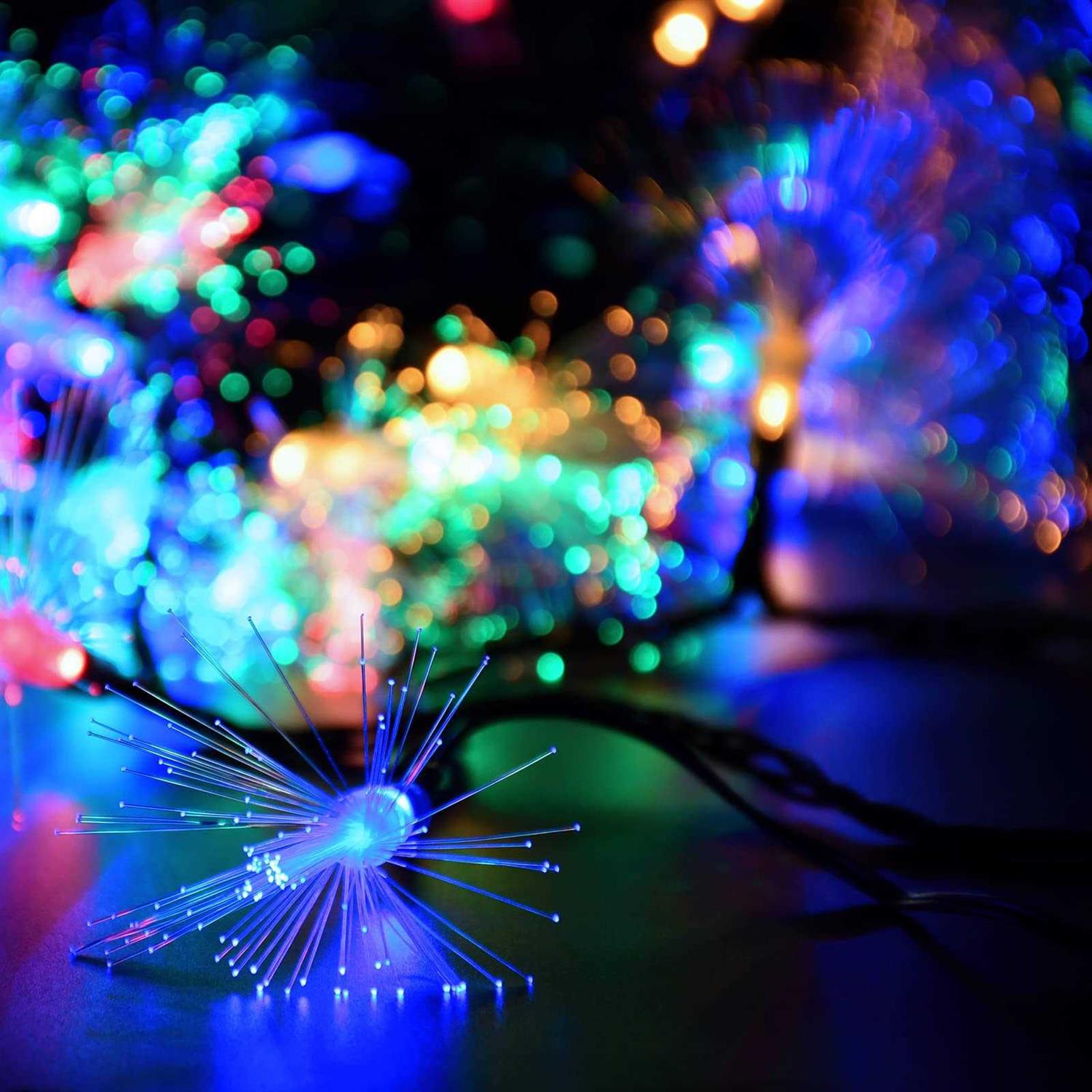 33FT Fiber Optic Fairy Lights 60 LED Starburst Firework String Lights Green Wire Twinkle Christmas Lights for Indoor Outdoor Wedding