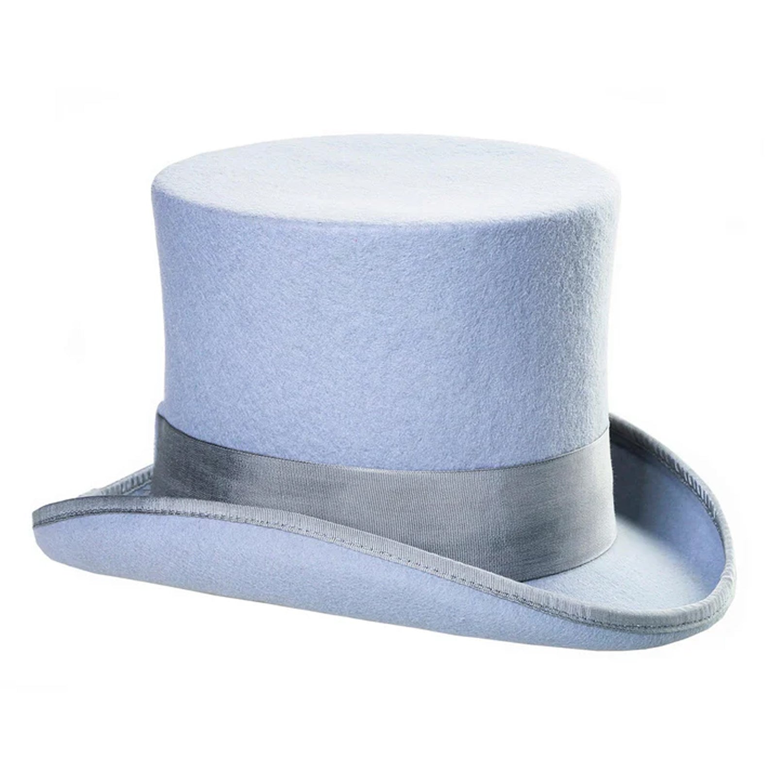 Men’s Tall 100% Wool Dress Top Hat in Sky Blue