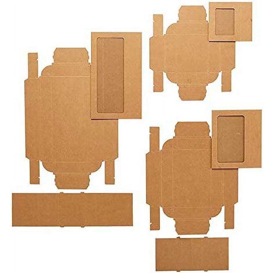 100ea 9 X 4 X 1-1/4 Kraft 3 Section Window Soap Box by Paper Mart
