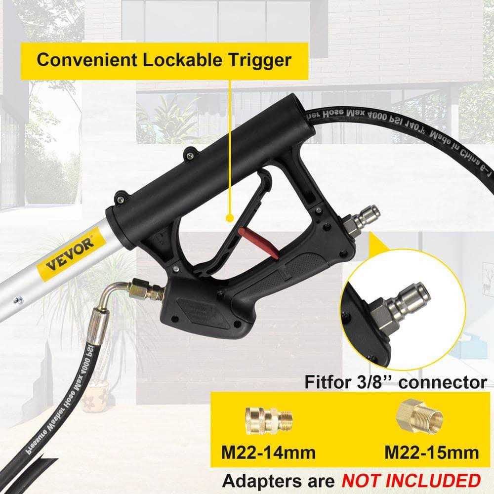 VEVOR Telescoping Pressure Washer Wand 4000 PSI 8-18 ft Extendable Power Cleaning Tools with Strap Belt and 5 Nozzle Tips