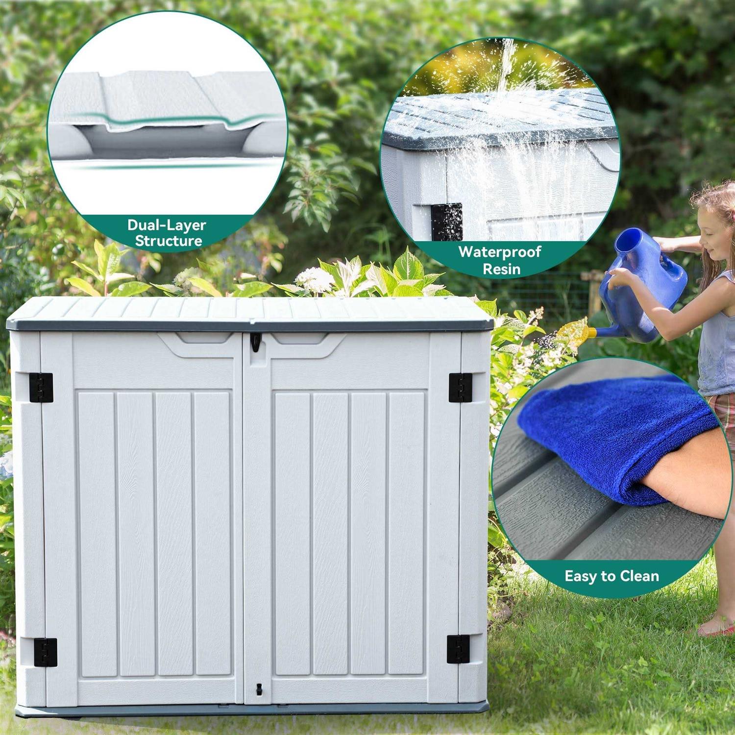 4.25 ft. W x 2.4 ft. D Resin Storage Shed