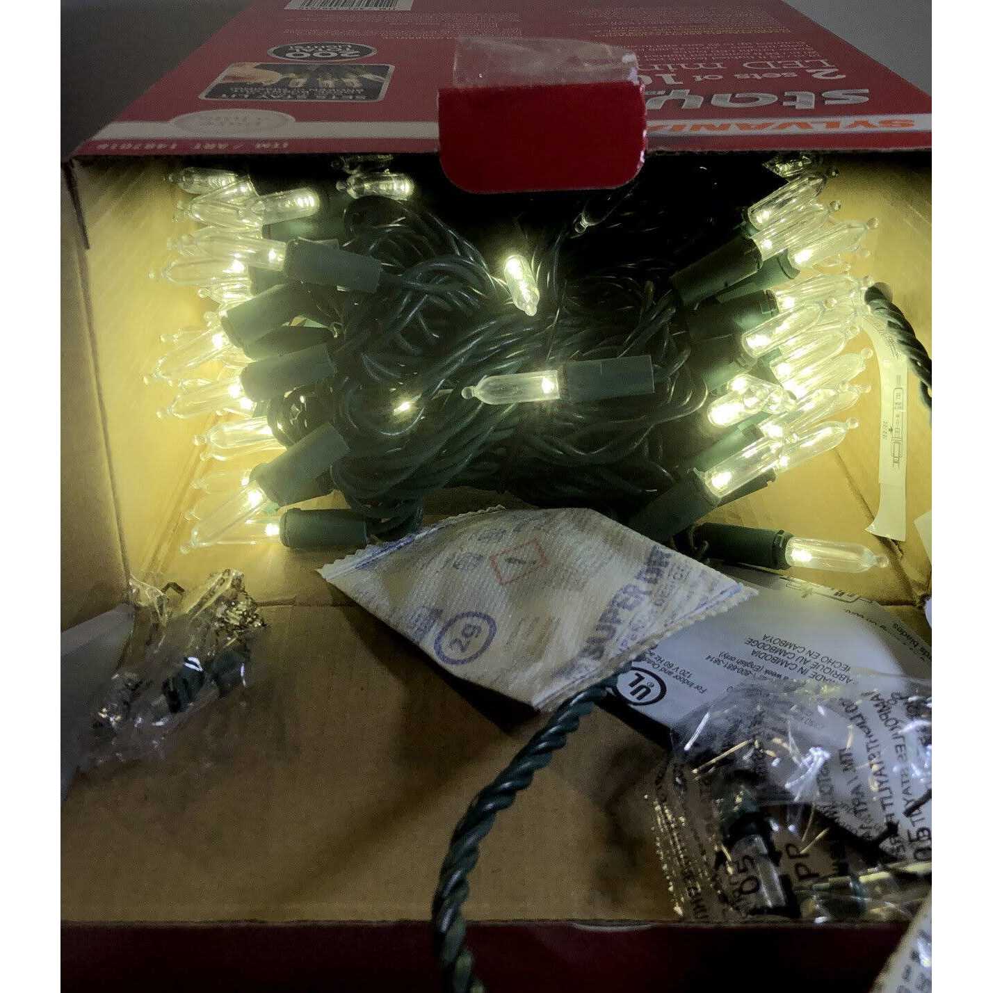 Sylvania Stay-lit LED Mini Lights 2 Sets of 100 Pure White