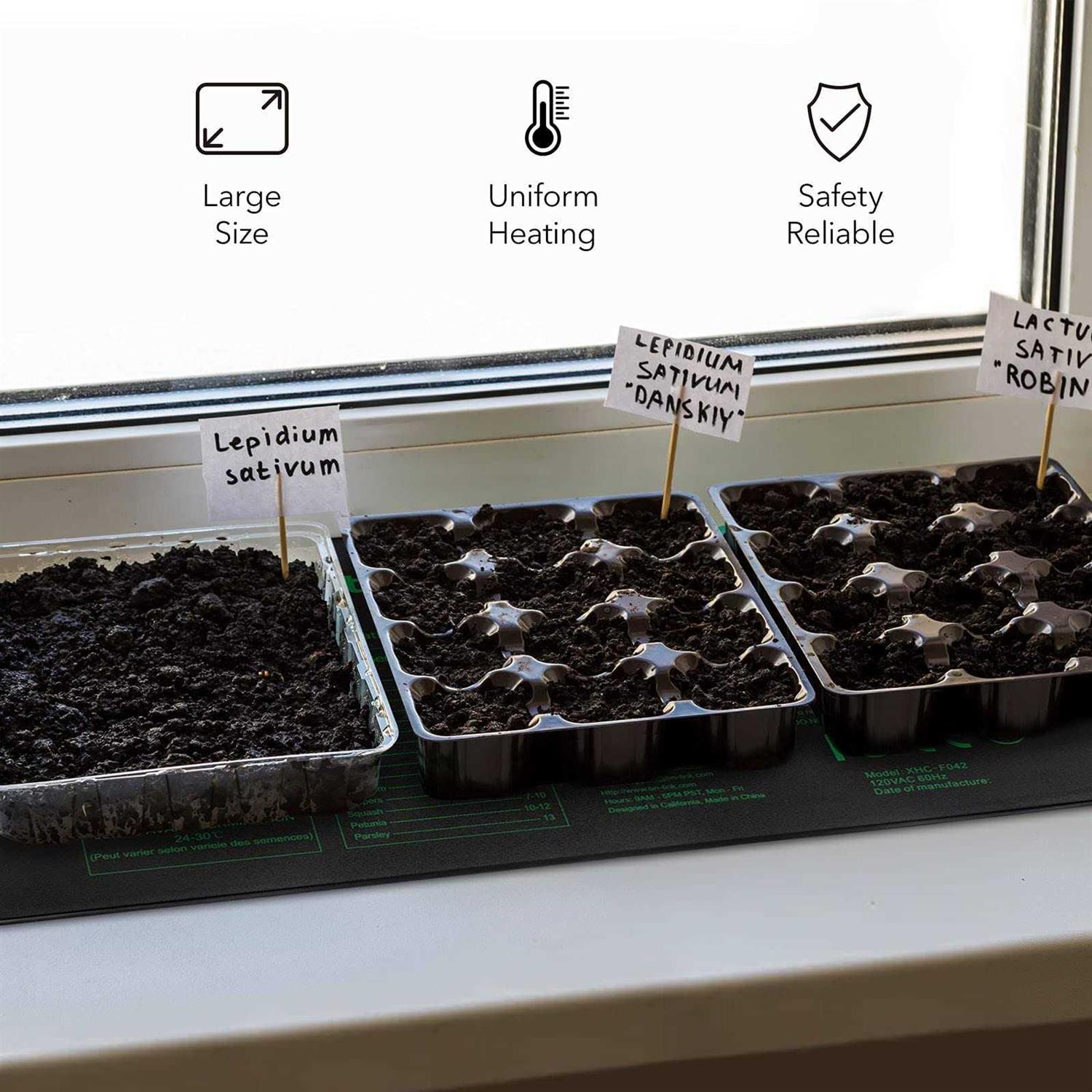 BN-LINK Durable Seedling Heat Mat Warm Hydroponic Heating Pad Waterproof 10 x 20.75 for Seed Starting Greenhouse and Germination