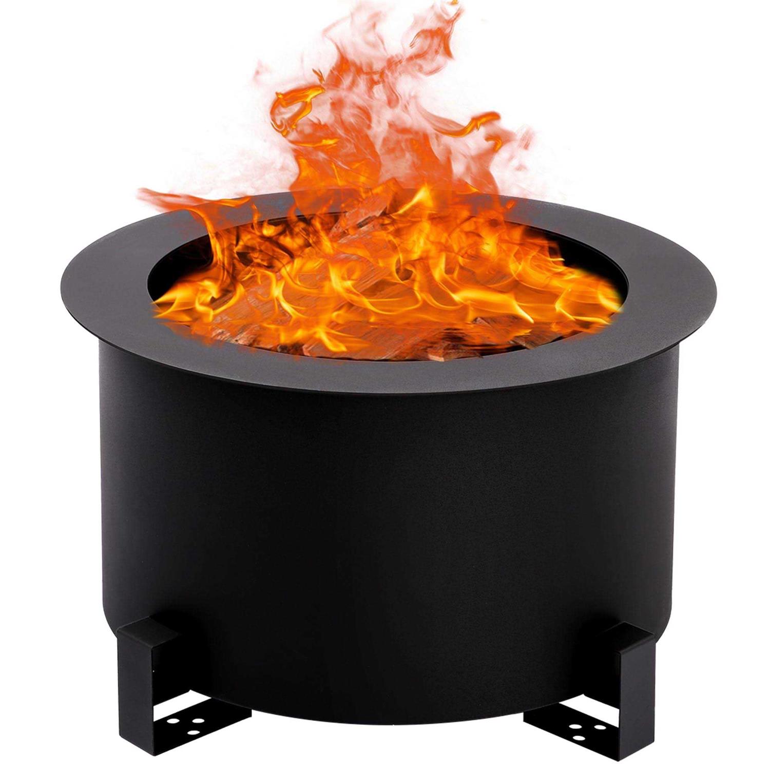 Grepatio Smokeless Fire Pit,21.5 Inch Fire Pit Large Portable Stove Bonfire Outdoor Wood Burning for Outside