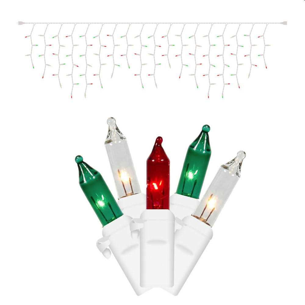Vickerman 100Lt Red-grn-White/Ww Icicle Ec Set 9’l