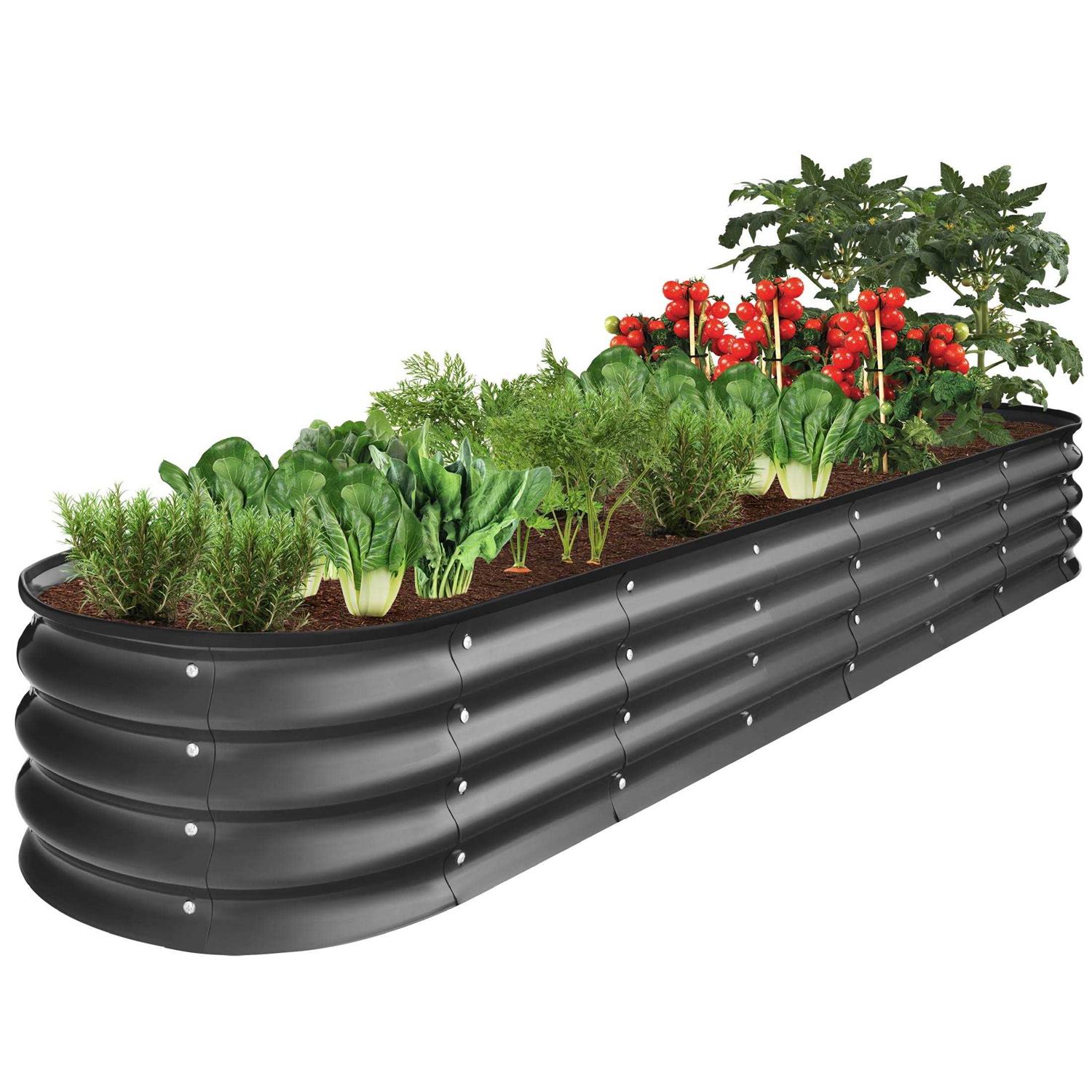 Best Choice Products Metal Raised Garden Bed Oval Outdoor