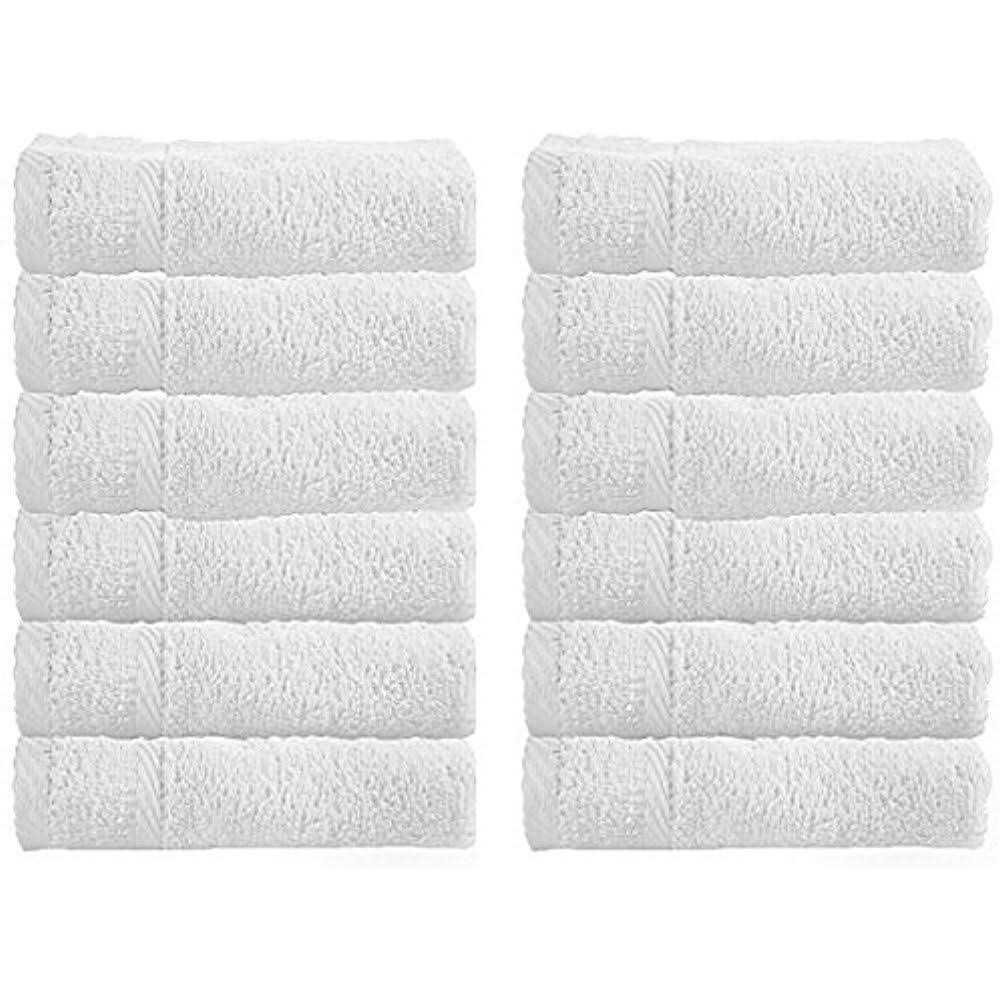 White Classic Luxury Cotton Washcloths Large Hotel Spa Bathroom Face Towel