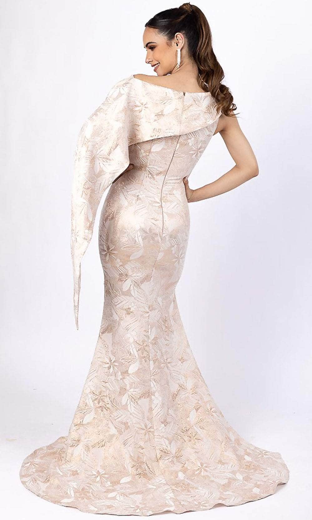 Asymmetrical Jacquard Evening Dress