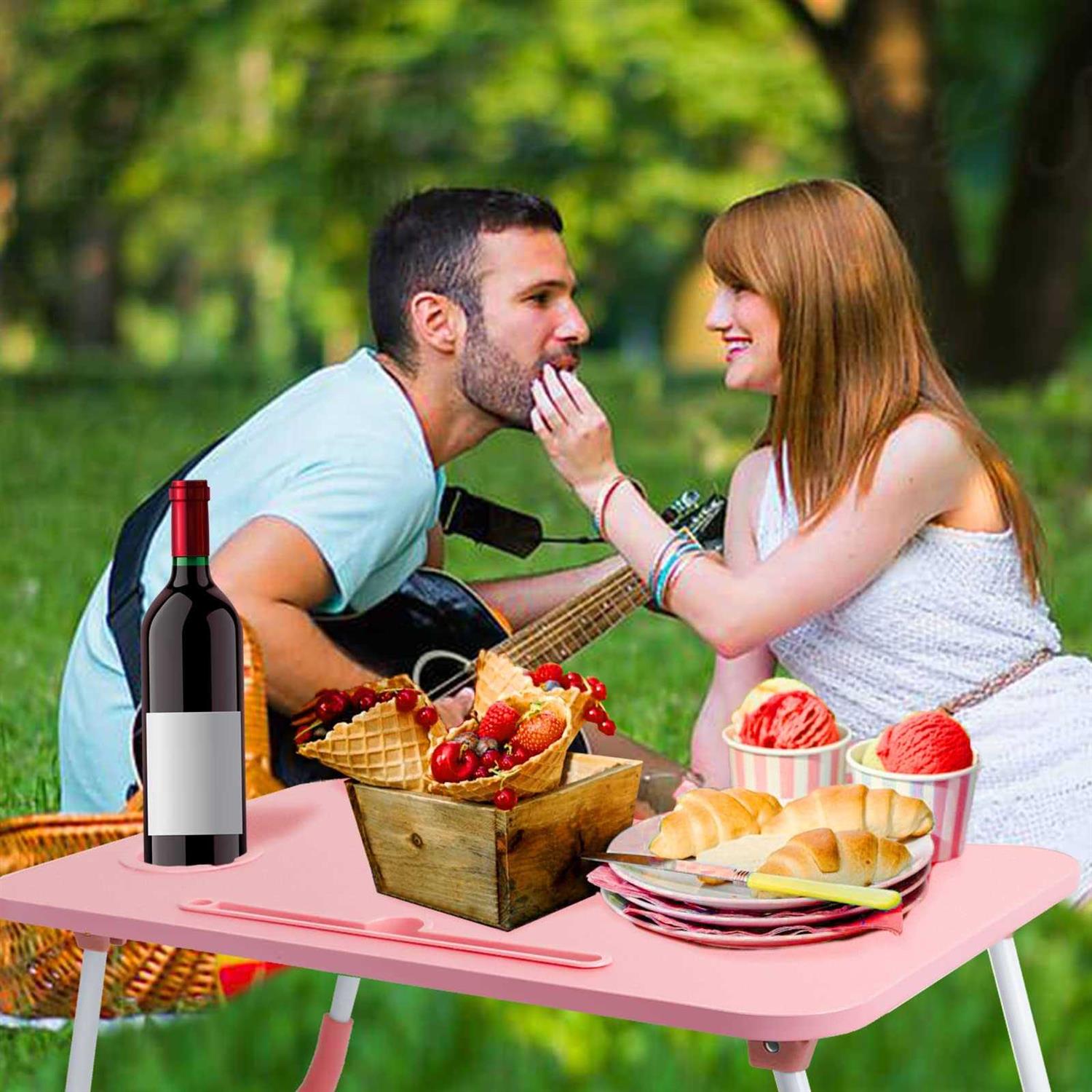 Laptop Bed Table Foldable Laptop Desk Bed Tray with Storage Drawer