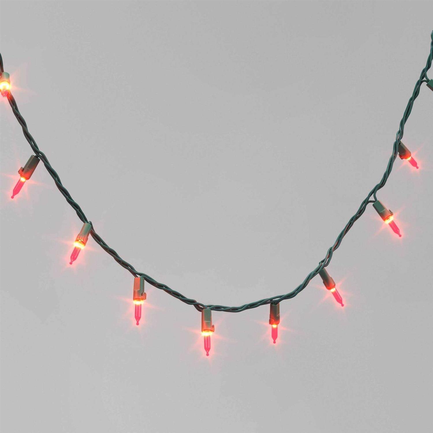 Wondershop 60ct LED Smooth Mini Christmas String Lights Warm White with Green Wire