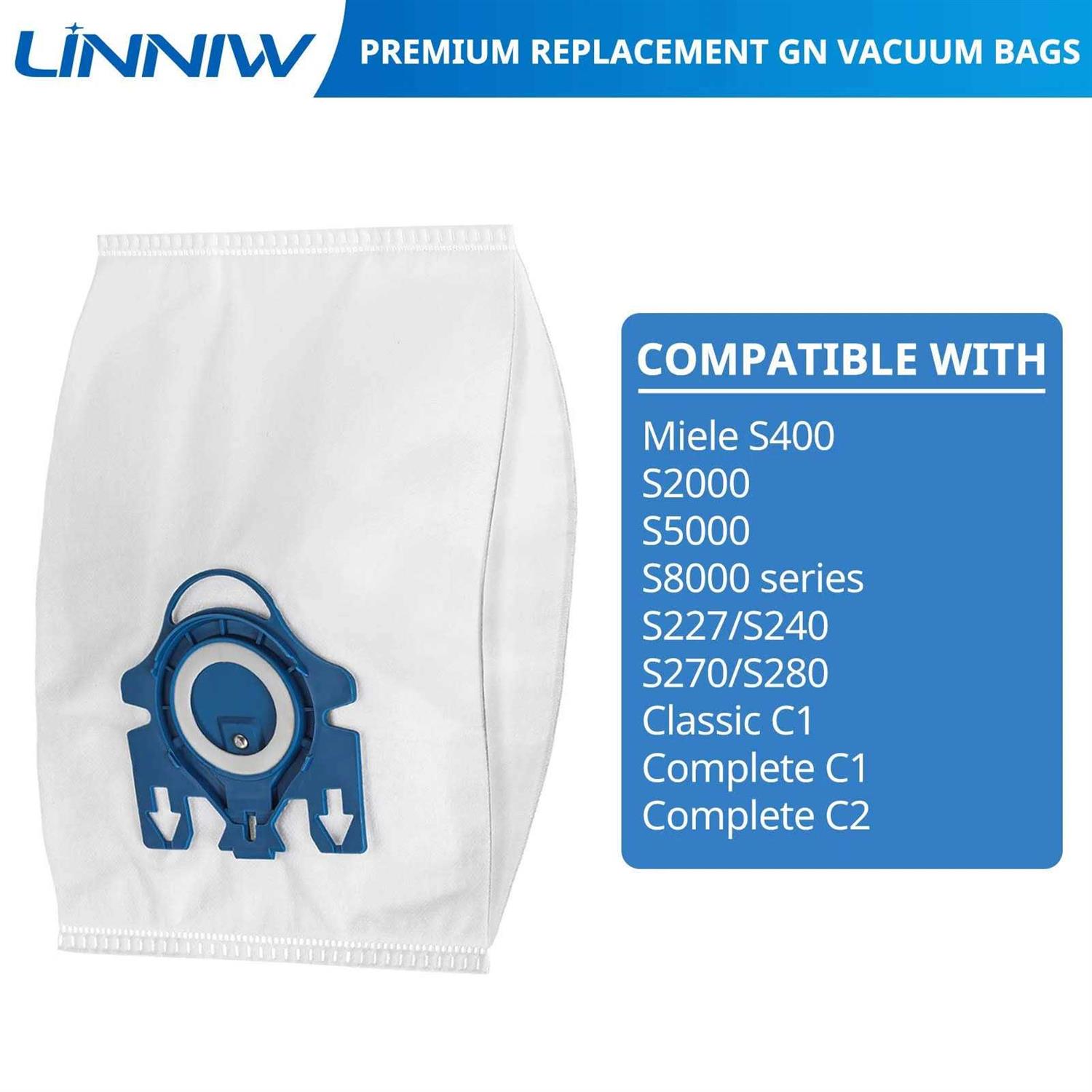 20 Pack 3d Airclean Gn Vacuum Bags Compatible with Miele Classic C1