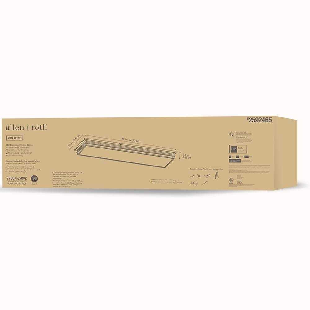 Allen + Roth Pheobe 48-in Black Flush Mount Light MXL1090-LED57K9027