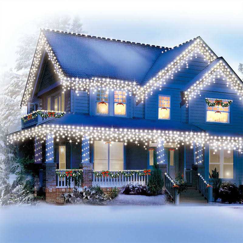 At Home Clear Icicle Lights