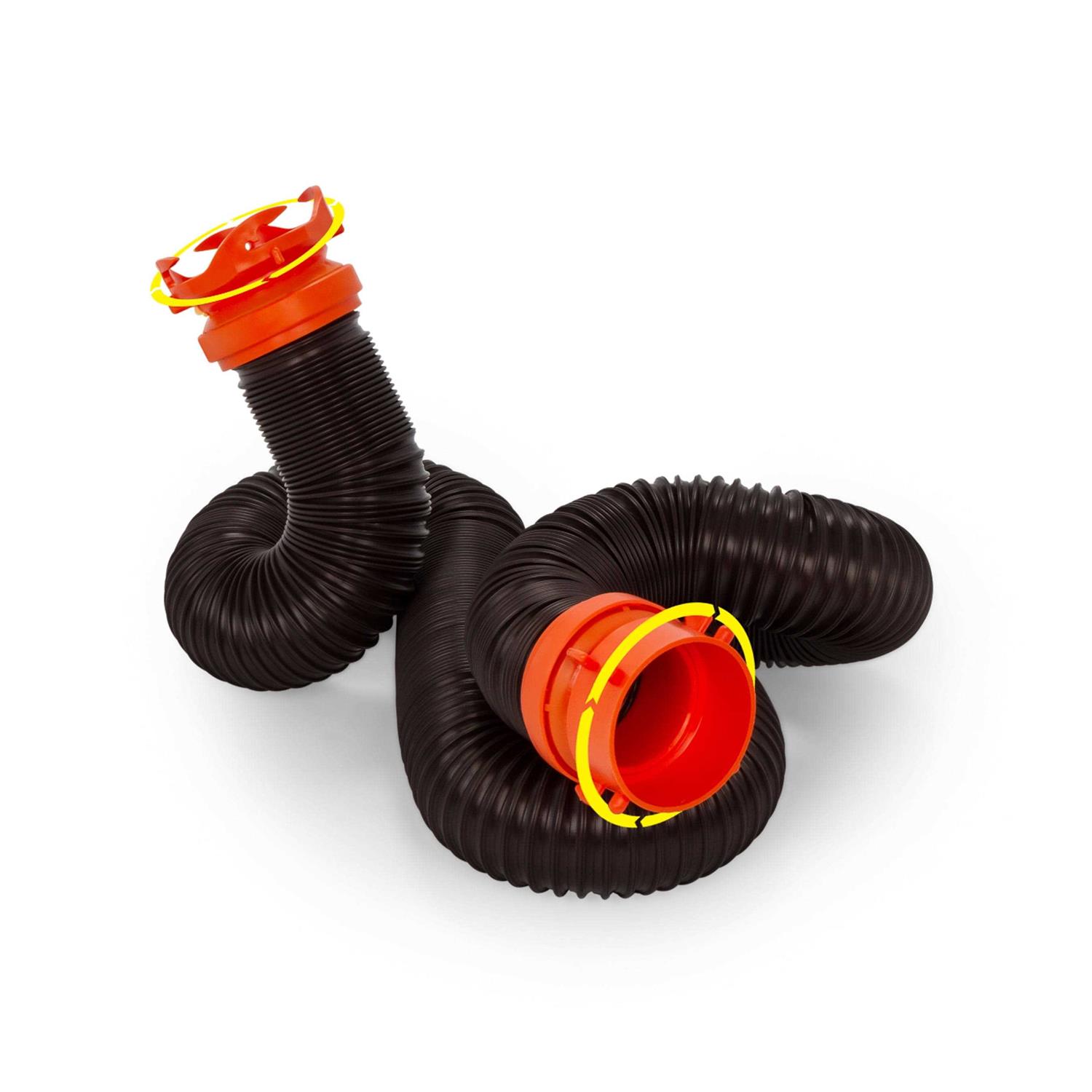 Camco Camper/RV RhinoFLEX Sewer Hose Kit with 15′ Hose and Swivel Fittings