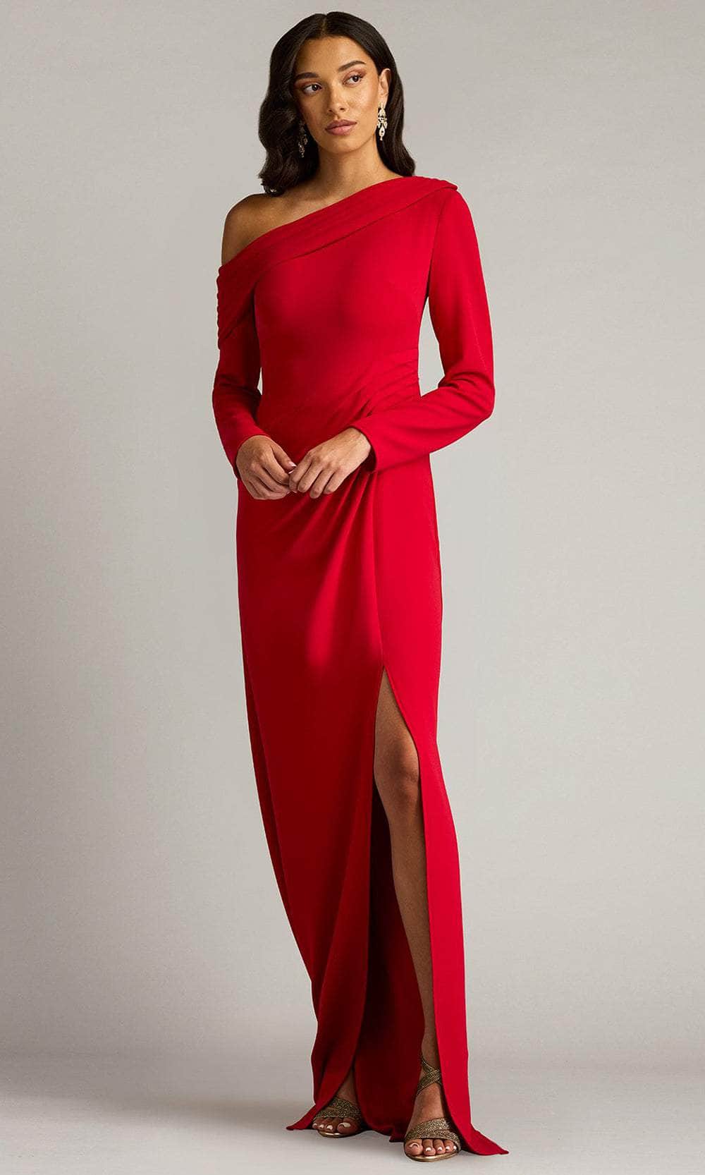Draped One Shoulder Evening Gown