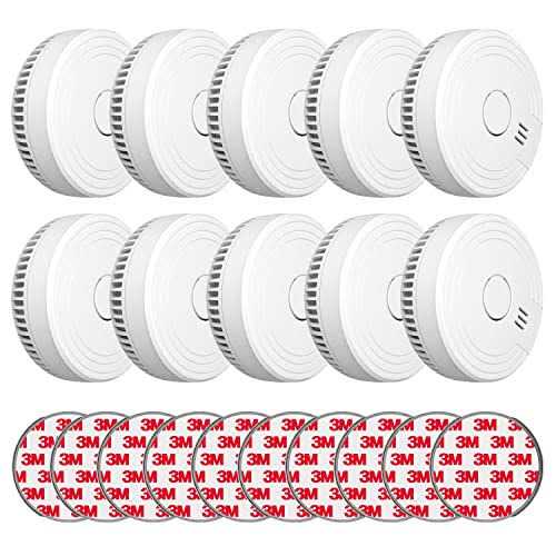 Ecoey Smoke Detector, Smoke Alarm with Advanced Photoelectric Technology, Fire Alarm Smoke Detector with Test Button and Low Battery Reminder