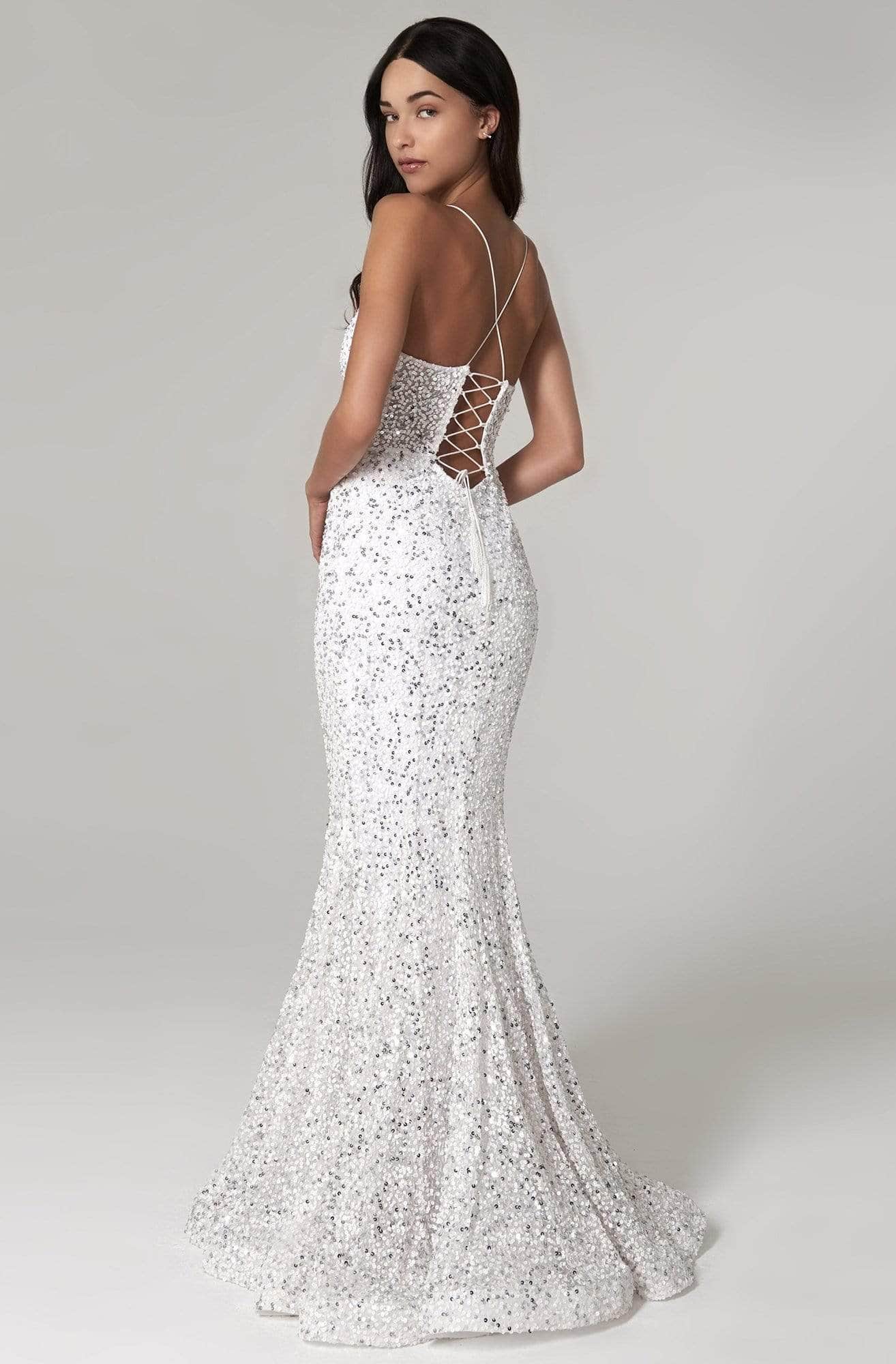 V-Neck Trumpet Prom Dress 60080