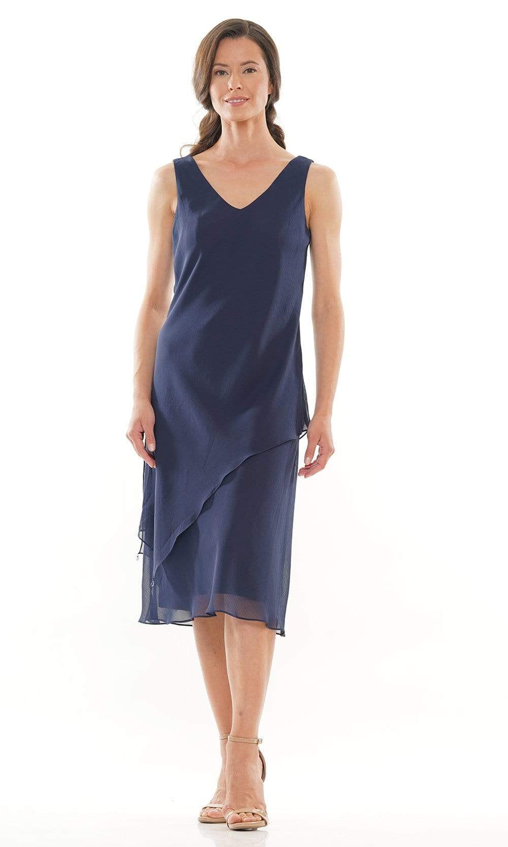 M307 V-Neck Sheath Knee-Length Dress