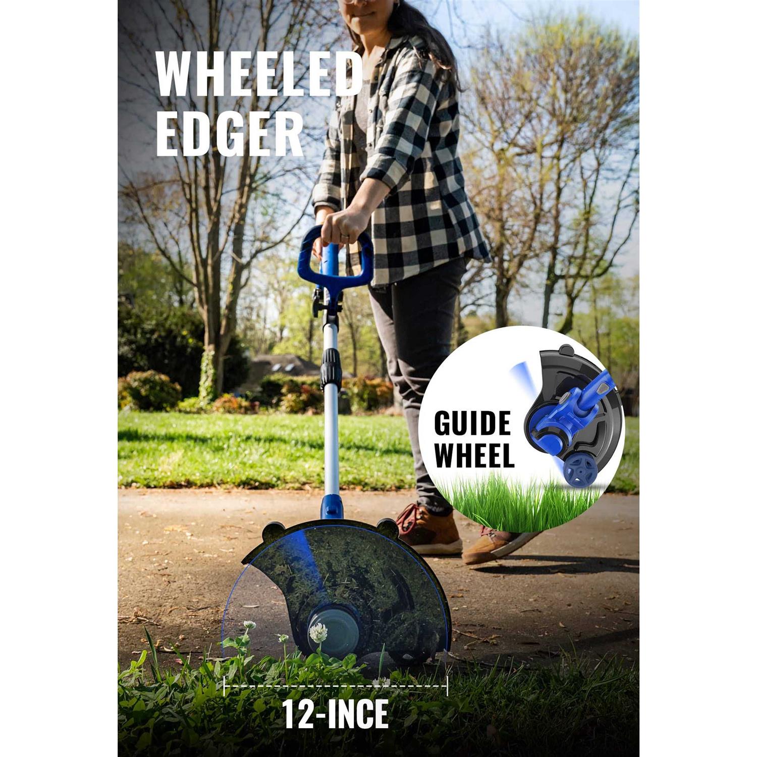 Badger 20-Volt Lithium-Ion String Trimmer/Edger and Axial Blower with 2 Ah Batteries and Charger WB20VTAB