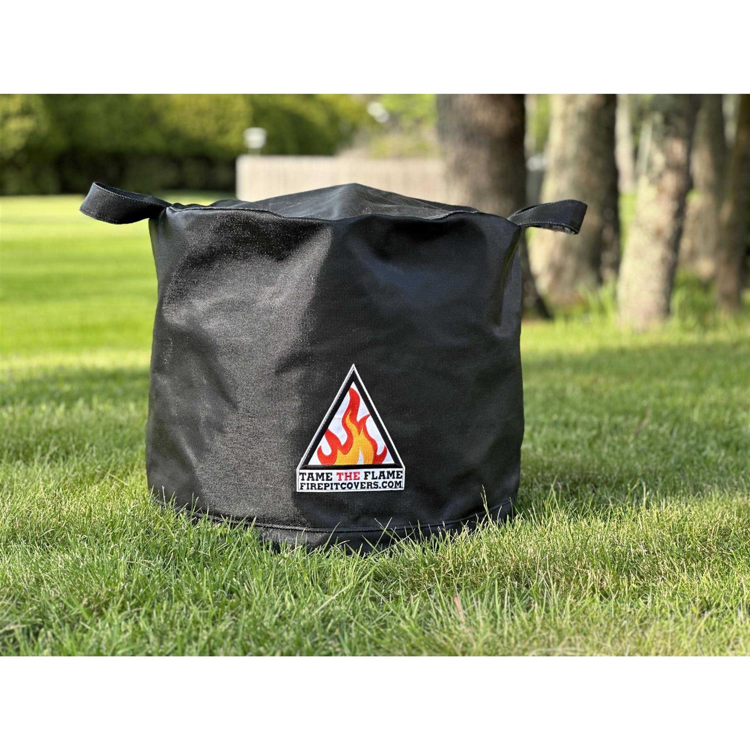 Tame The Flame Firepit Covers, LLC Tame The Flame 22 Round Firepit Cover Fireproof Cover Open Flame