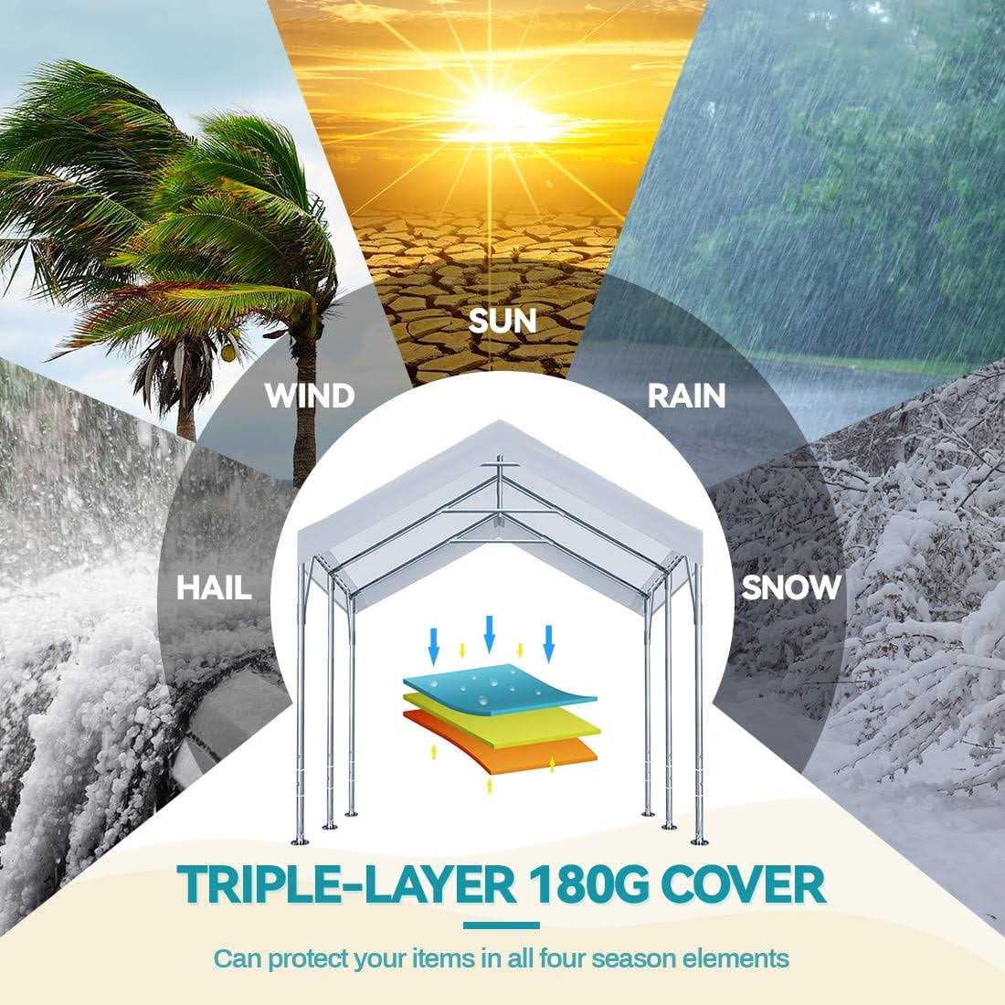 Advance Outdoor 10×20 ft Heavy Duty Carport Sidewalls and Doors