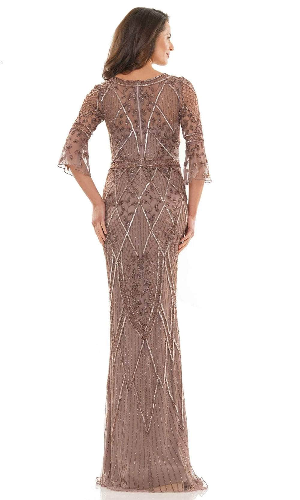 Beaded Bell Sleeve Evening Dress