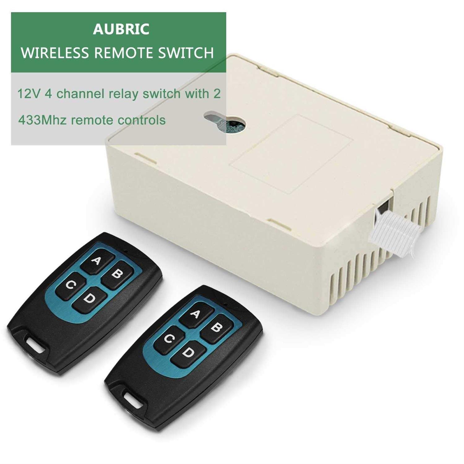 12V Relay Remote Switch Wireless RF Remote Control Switch 4 Channel Relay Module 433Mhz Transmitter Receiver Kit Universal Remote Controller
