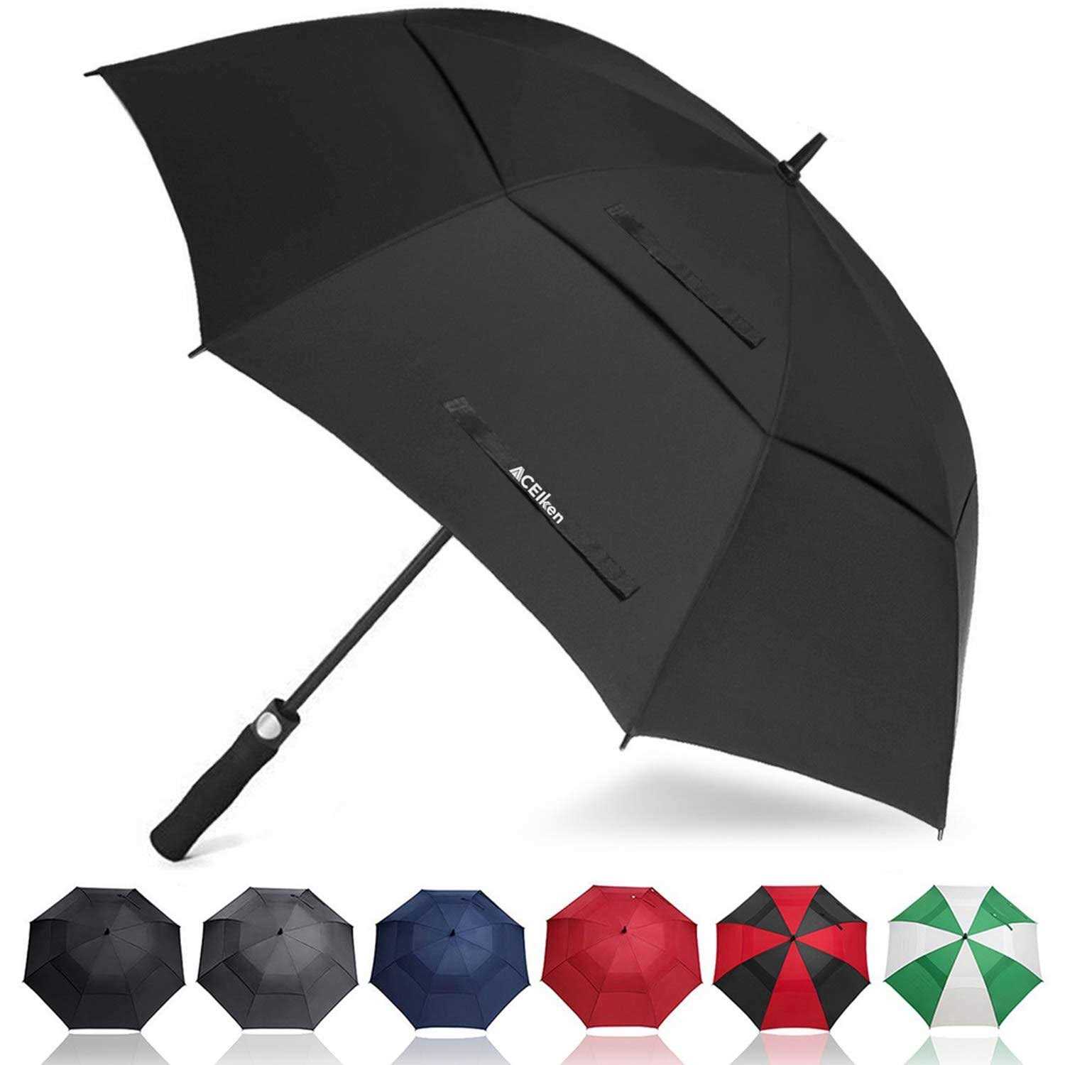 ACEIken Golf Umbrella Windproof Large 62 Inch Double Canopy Vented