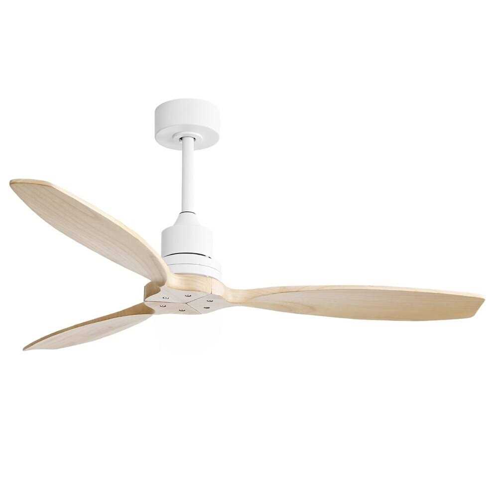 52 inch Modern Solid Wood Ceiling Fan With Remote Control,6 WInd Speed,Reversible Airflow