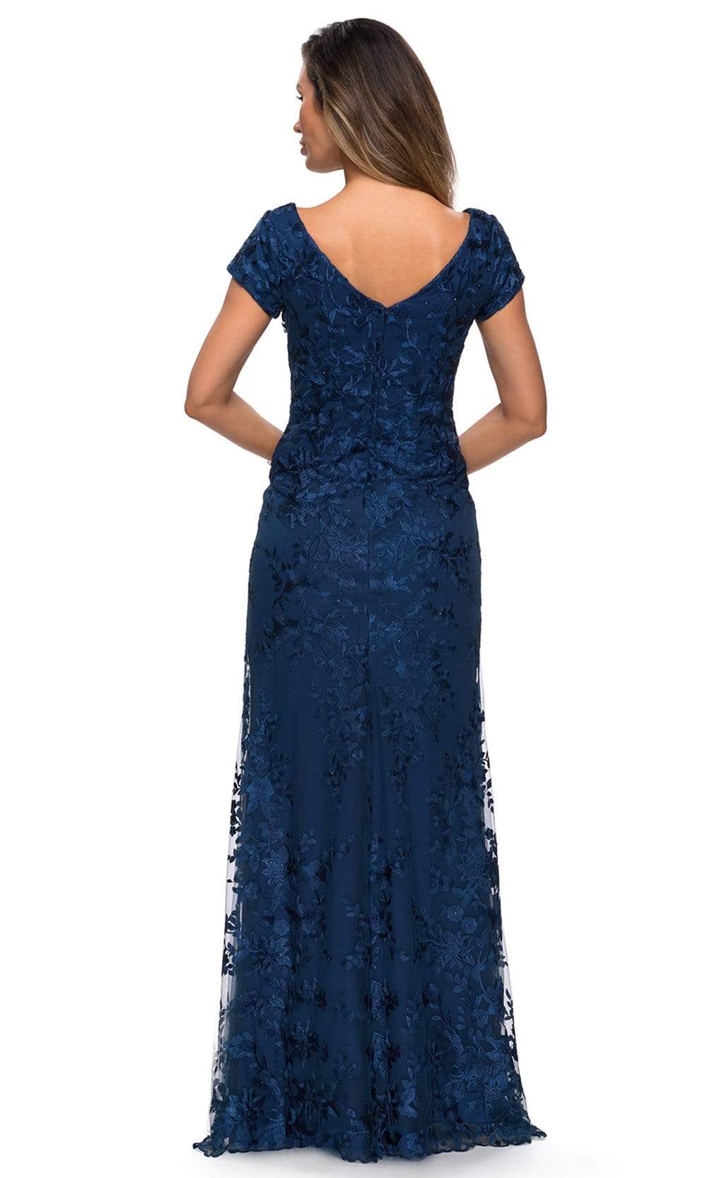 27842 Lace Scoop Neck Sheath Dress