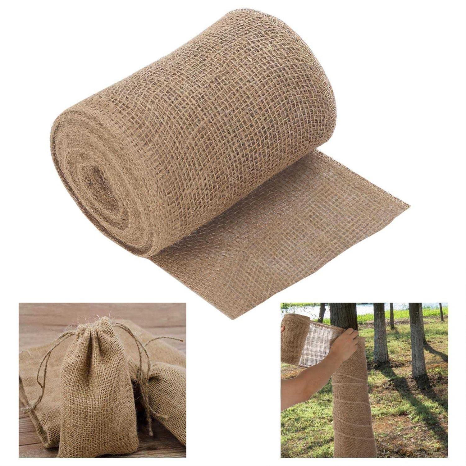 7.8 x 39.4ft Natural Jute Burlap Tree Protector Wraps,Tree Wraps to Protect Bark Winter Tree Covers Freeze Protection Plants Bandage for Keeping