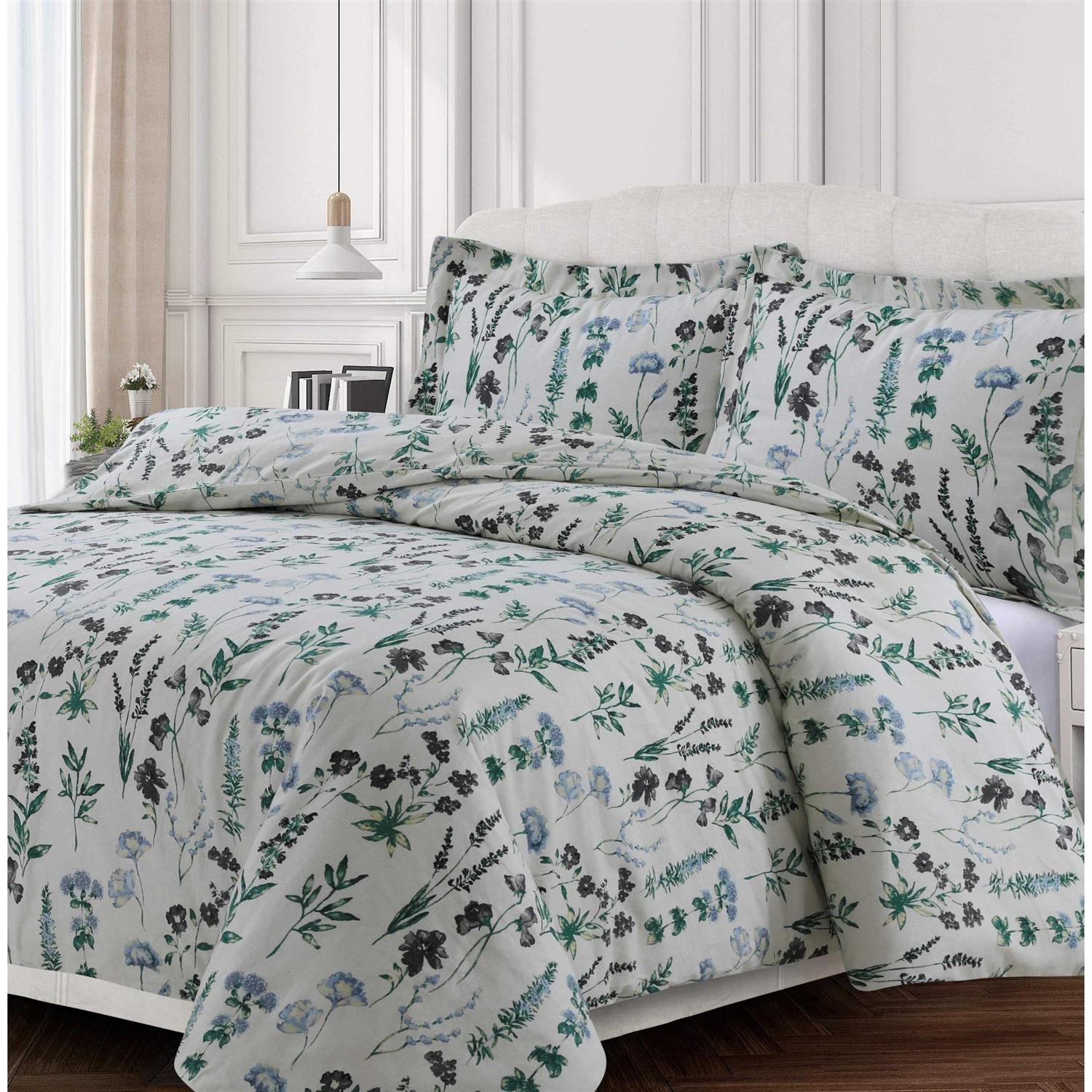 Tribeca Living 170-gsm Cotton Flannel Printed Oversized Duvet Set