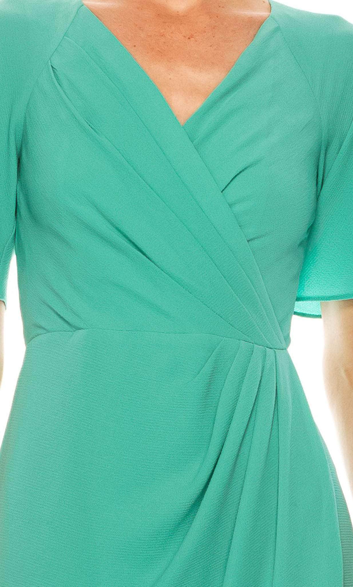 V-Neck Tea Length Formal Dress