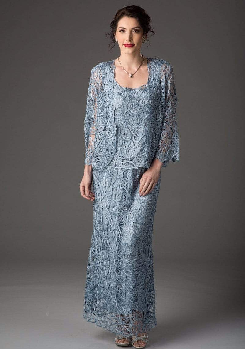 Lace Illusion Sleeves Mother Of The Bride Dress