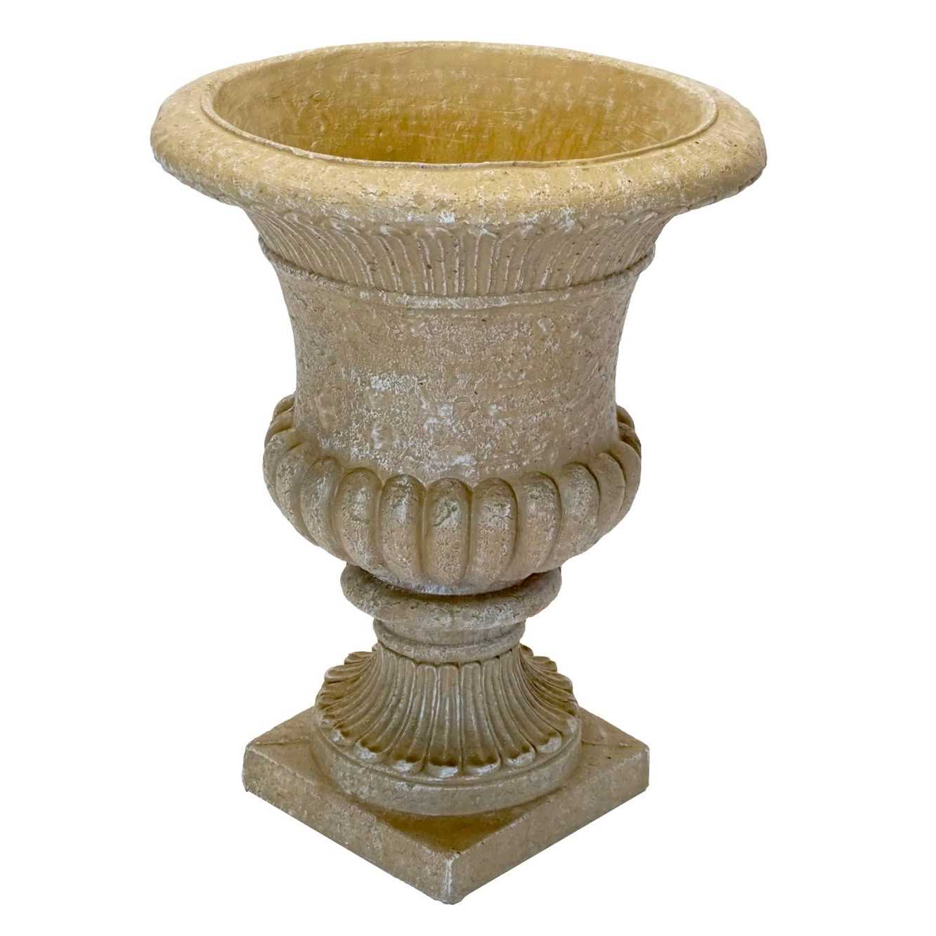 Unbranded 21-in W x 28-in H Desert Sand Concrete Outdoor Planter 07-322213DS