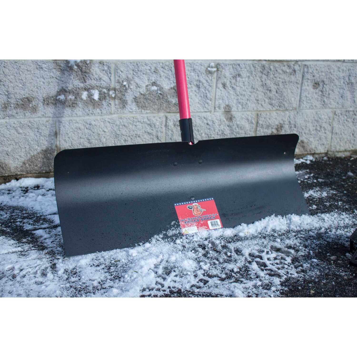 Bully Tools 92819 Steel Snow Pusher with Fiberglass D-Grip Handle